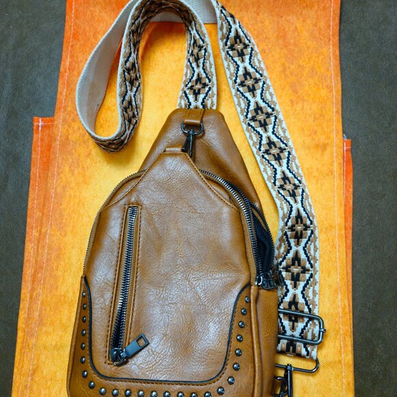 Bundle of 2 Sam & Hadley Sling Bag Brown and Lavendar - Picture 5 of 6